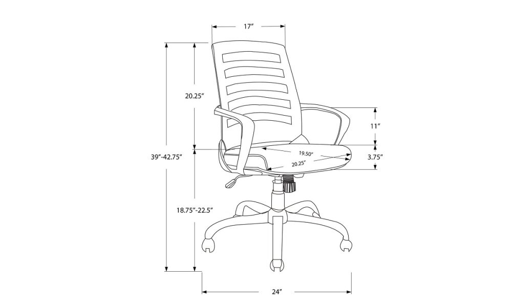 White/Grey Office Chair (I 7225) - Image 4