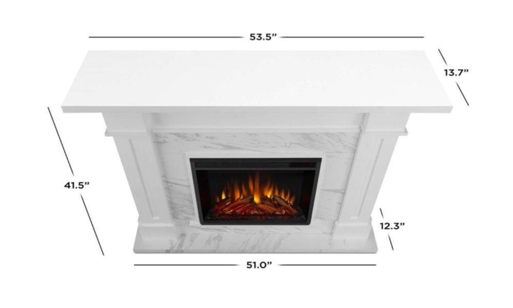 Kipling Mantel Fireplace - White Marble - Image 7