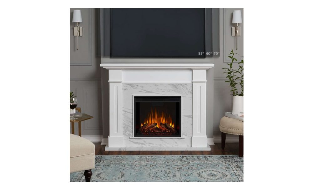 Kipling Mantel Fireplace - White Marble - Image 2