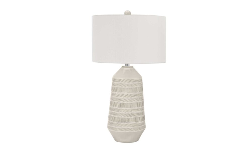 33" Cream Ceramic Table Lamp (I 9613) - Image 3