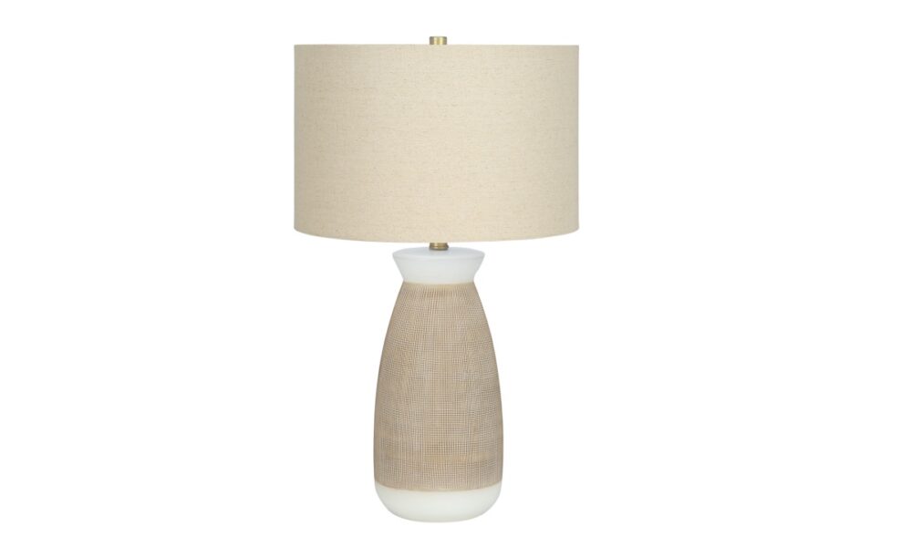 27" Cream Ceramic Table Lamp (I 9724) - Image 3