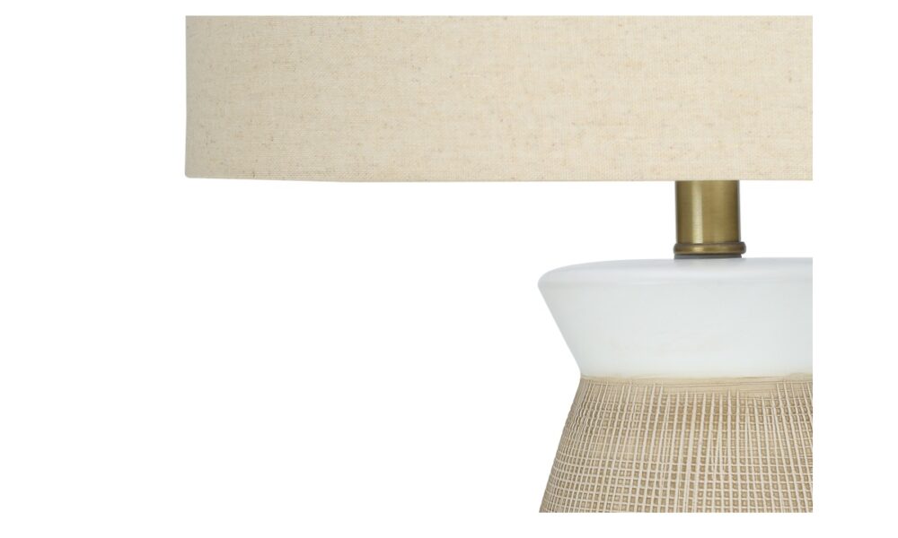 27" Cream Ceramic Table Lamp (I 9724) - Image 4