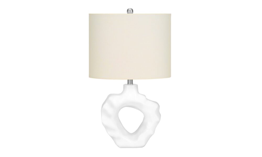 25" Cream Resin Table Lamp (I 9727) - Image 3