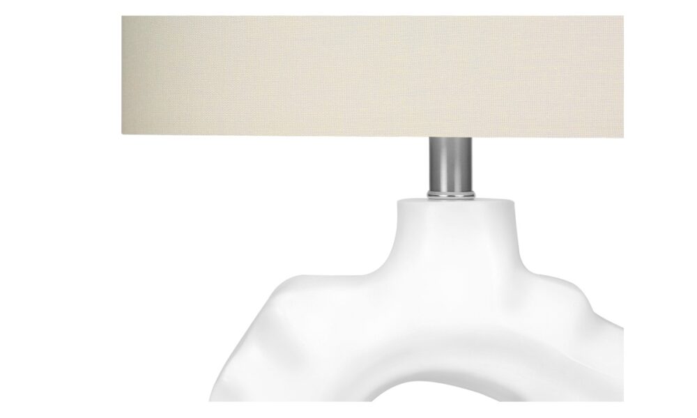 25" Cream Resin Table Lamp (I 9727) - Image 4