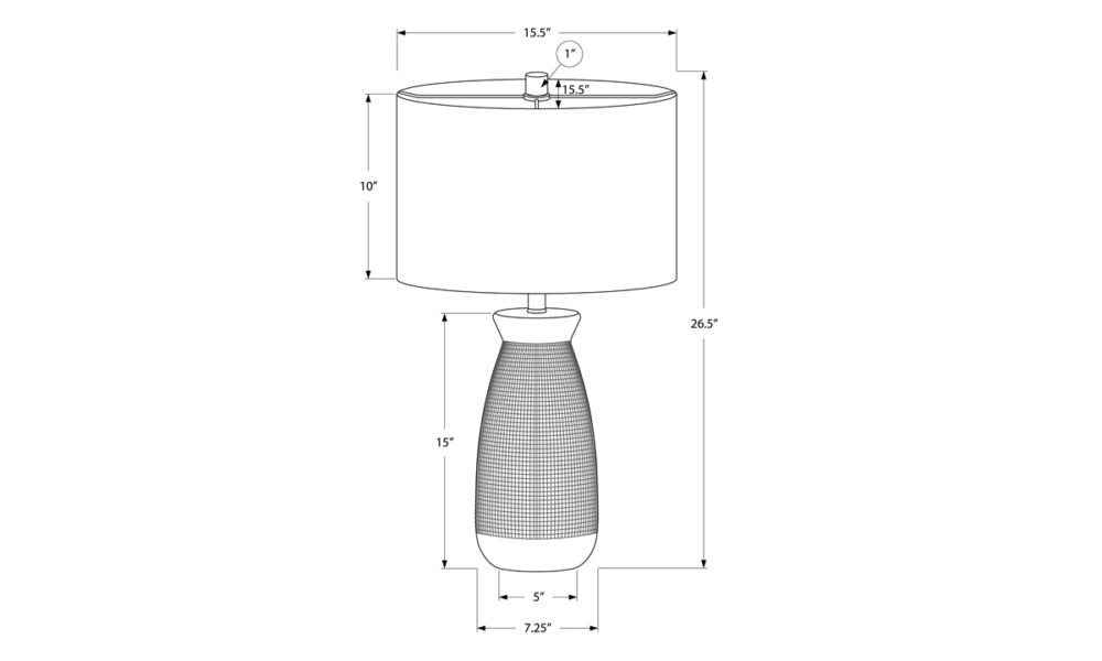 27" Grey Ceramic Table Lamp (I 9725) - Image 7