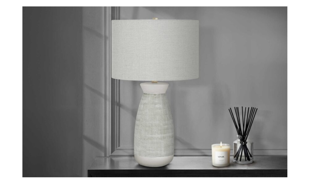 27" Grey Ceramic Table Lamp (I 9725)