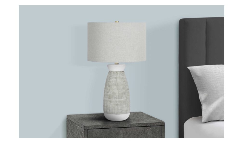 27" Grey Ceramic Table Lamp (I 9725) - Image 2