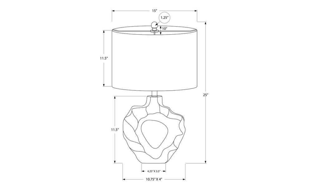25" Cream Resin Table Lamp (I 9727) - Image 7