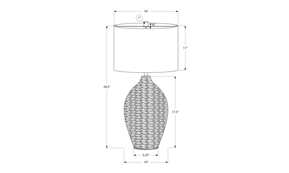 30" Natural Rattan Table Lamp (I 9917) - Image 3