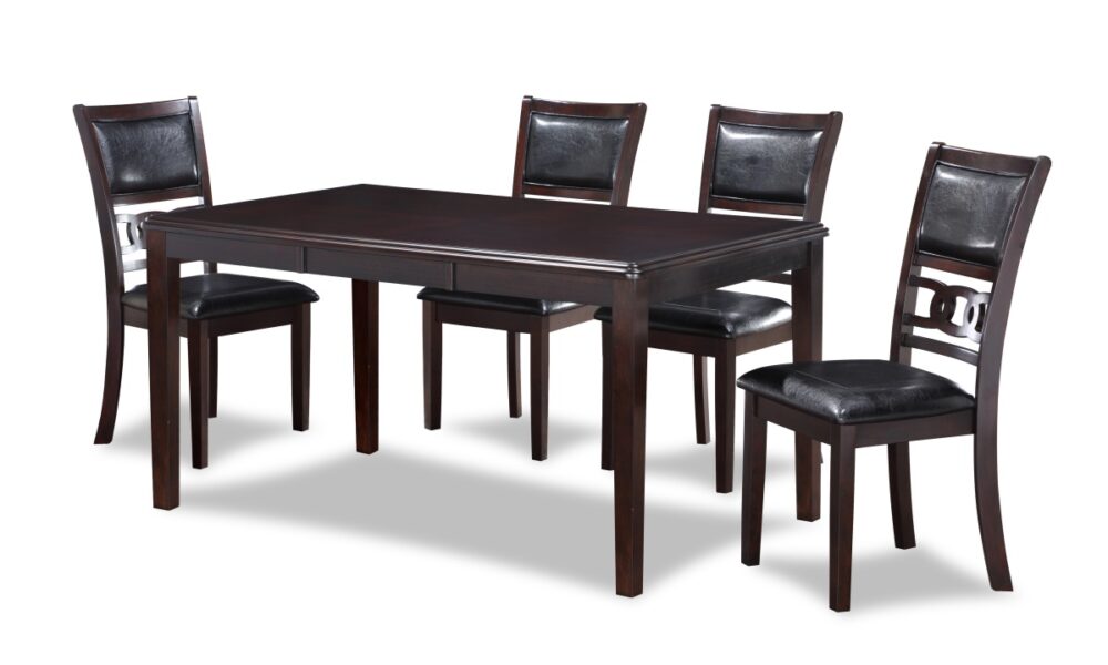 *5 Piece Gia Rectangle Dining Set - Ebony