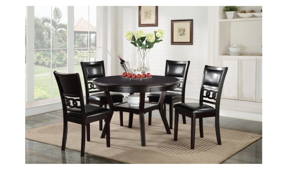 *5 Piece Gia Round Dining Set - Ebony