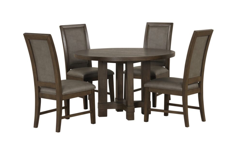 *5 Piece Cityscape Round Dining Set - Walnut - Image 2