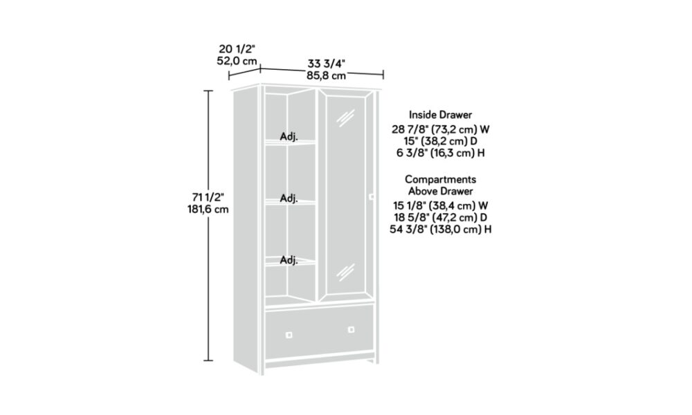 Wardrobe Storage Cabinet - Grand Walnut (444369) - Image 14