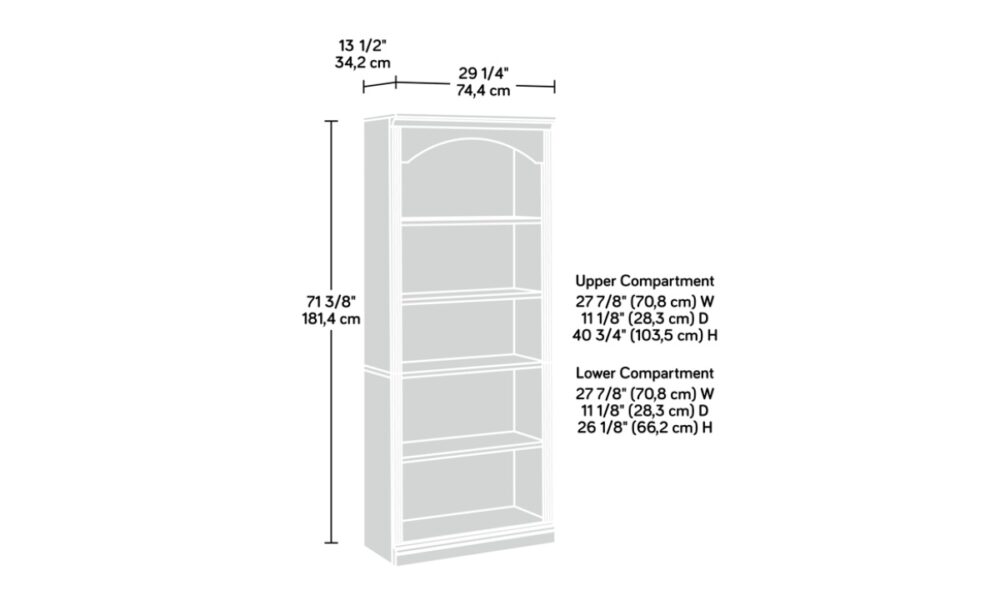 5 Shelf Arch Bookcase (444774) - Image 9