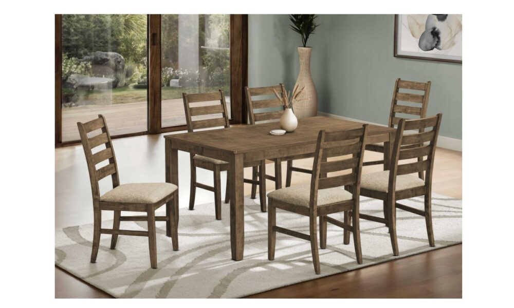 7 Piece Dining Set - Antique Brown (I 1341)
