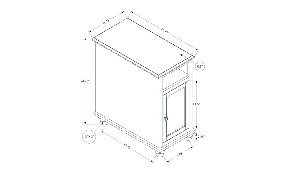 Antique White/Espresso End Table (I 3965) - Image 4