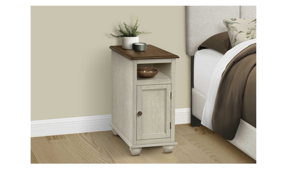 Antique White/Espresso End Table (I 3965) - Image 2