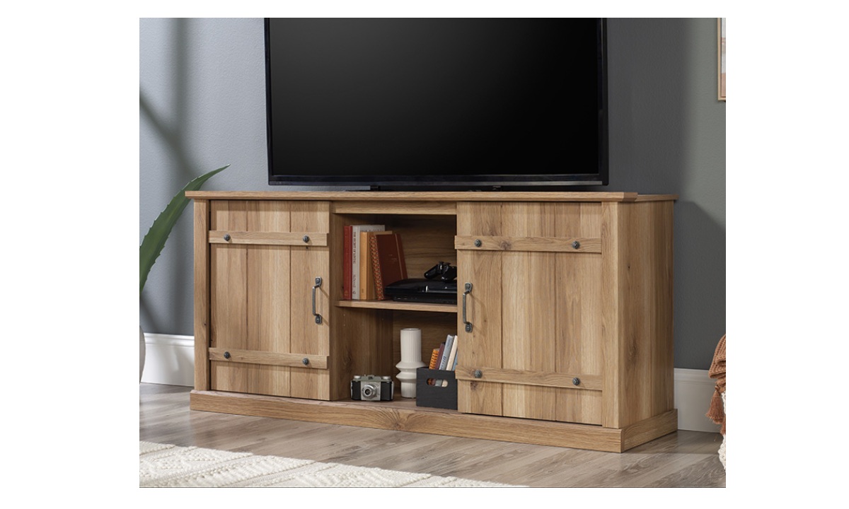 TV Credenza with Sliding Doors - Timber Oak (435104)