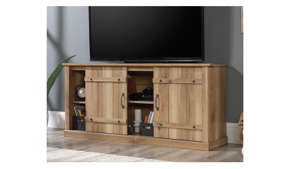 TV Credenza with Sliding Doors - Timber Oak (435104) - Image 2