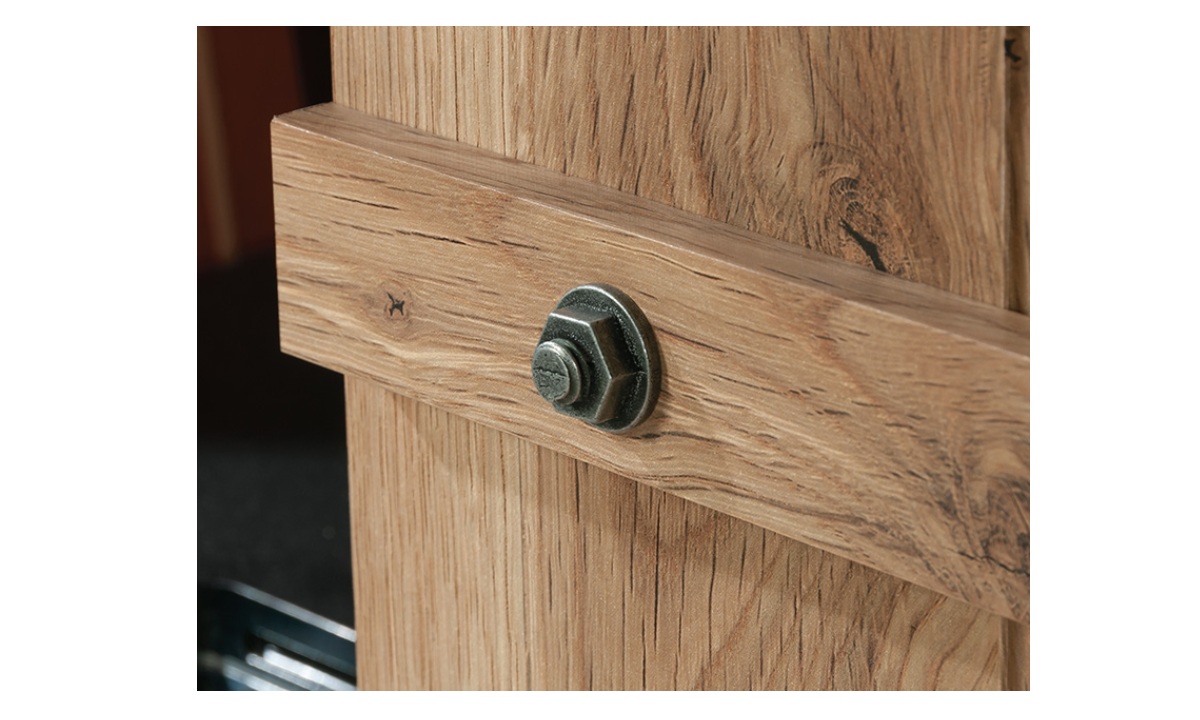 TV Credenza with Sliding Doors - Timber Oak (435104) - Image 8