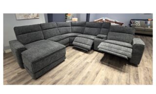 **Dani Power Reclining Sectional w/LHF Chaise - Rani Granite