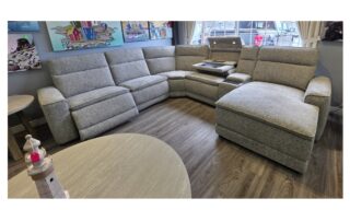 **Dani Power Reclining Sectional w/RHF Chaise - Rani Pewter