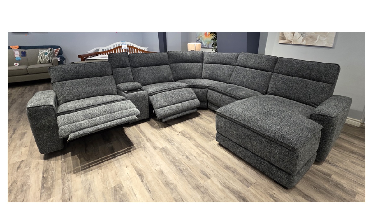 **Dani Power Reclining Sectional w/RHF Chaise - Rani Granite