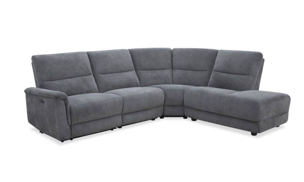 **Karina RHF Bumper Sectional - Cozy Gunmetal (51210)