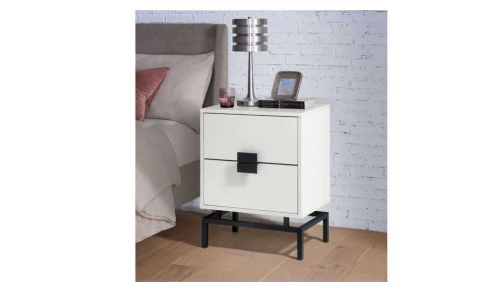Lola Accent Nightstand - White/Black