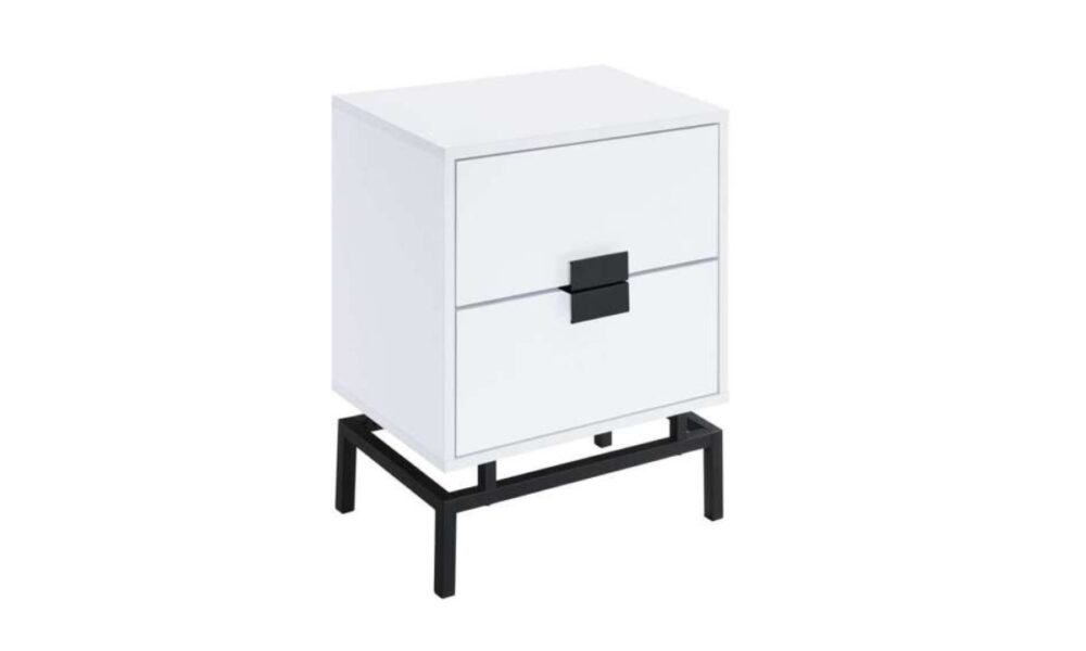 Lola Accent Nightstand - White/Black - Image 3