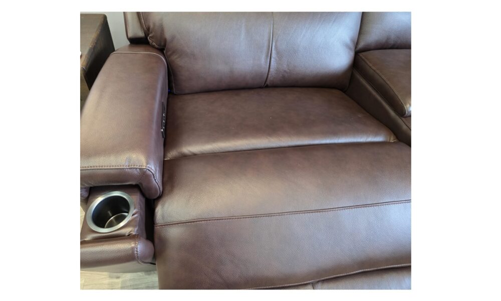 **Victoria Power Reclining Sectional - Brazil Red Brown - Image 2