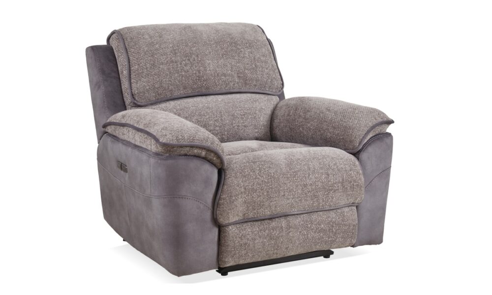 *Brentwood Manual Swivel Recliner - Paris Phantom/Aspen Ink