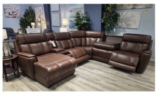 **Brielle Power Reclining Sectional w/LAF Chaise - Softee Walnut