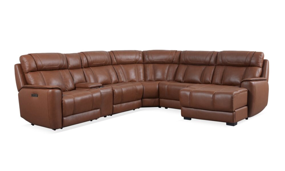 *Brielle Power Reclining Sectional w/RAF Chaise - Softee Walnut