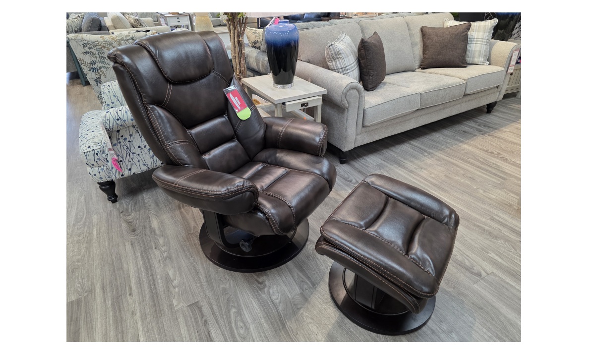 **Ella Euro Recliner with Ottoman - Coffee