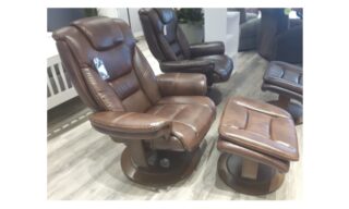 **Ella Euro Recliner with Ottoman - Coffee