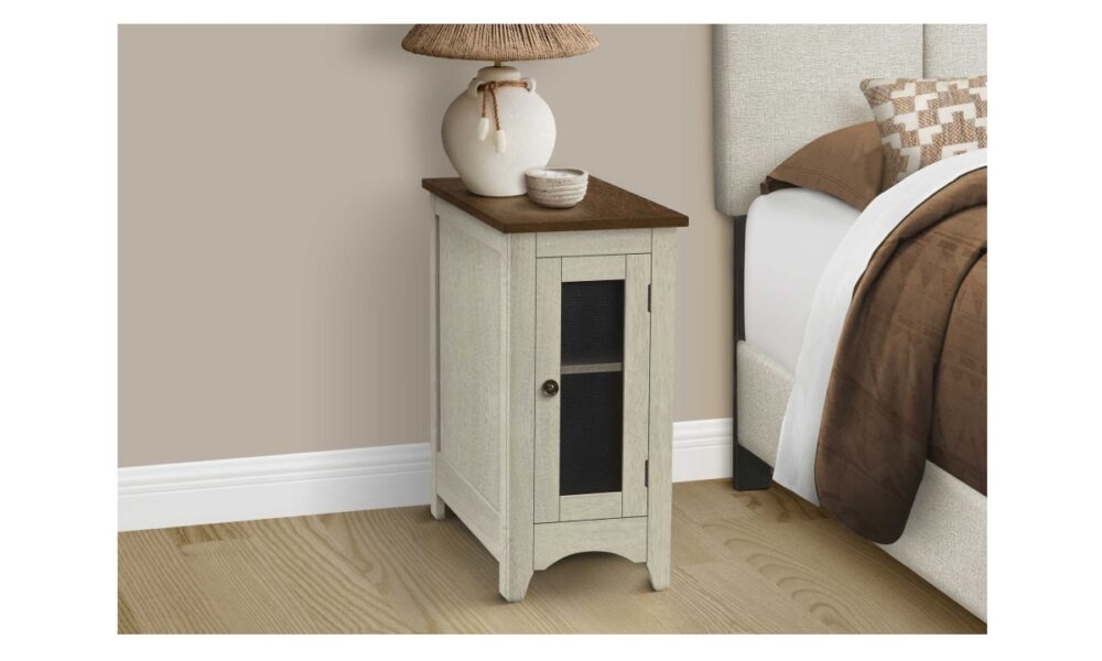 Antique White/Espresso End Table (I 3966) - Image 2