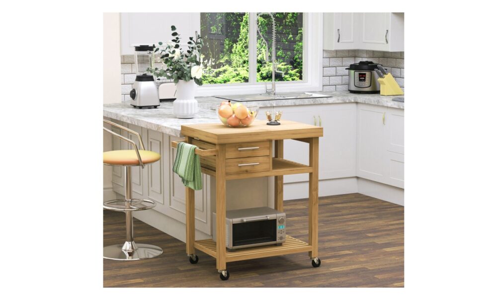Rolling Kitchen Cart - Bamboo