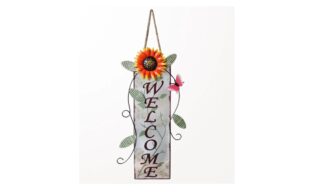 Welcome Sign w/Sunflower Metal Art (AHF85092)