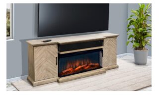 Mason Media Console w/Fireplace Insert (3686WE & 2001B-36P)