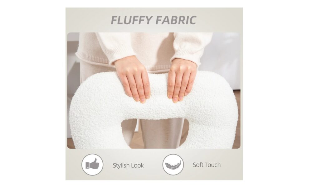 Teddy Fleece Heart Makeup Vanity Chair - Image 4