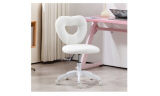 Teddy Fleece Heart Makeup Vanity Chair