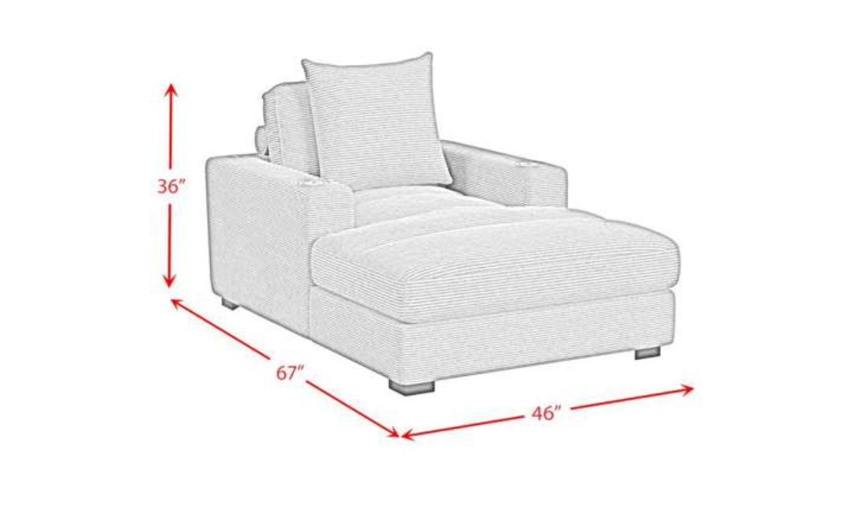 *Arizona Chaise - Steno Charcoal - Image 6