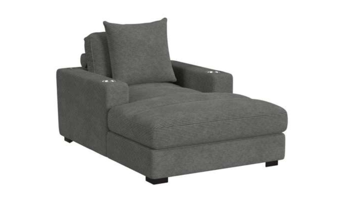 *Arizona Chaise - Steno Charcoal - Image 2