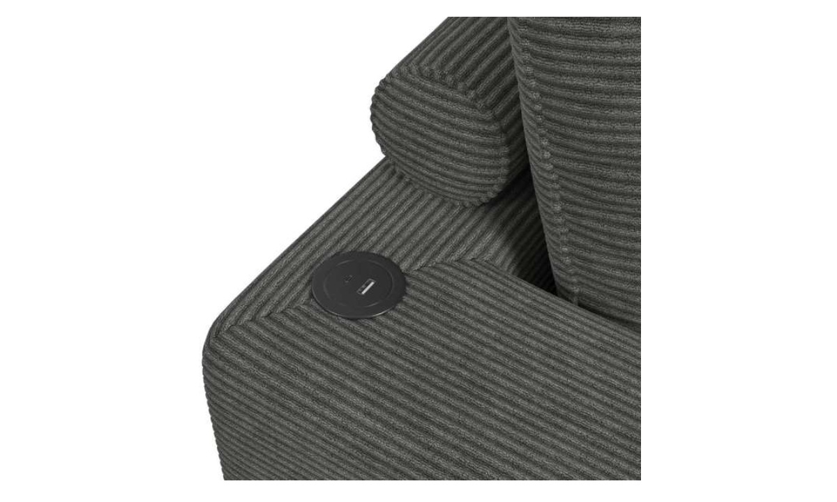 *Arizona Chaise - Steno Charcoal - Image 4