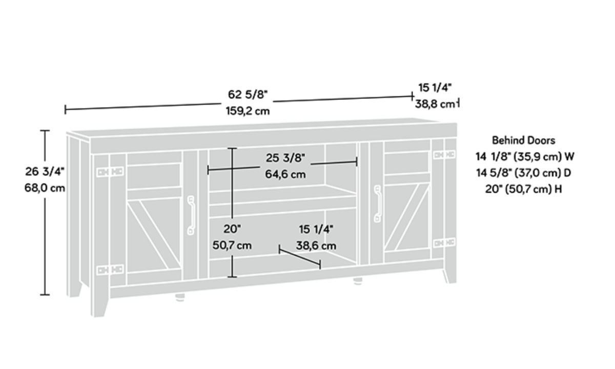 Chalked Chestnut Farmhouse TV Credenza (429575) - Image 12