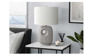26"H Table Lamp Grey Ceramic  (I 9675)