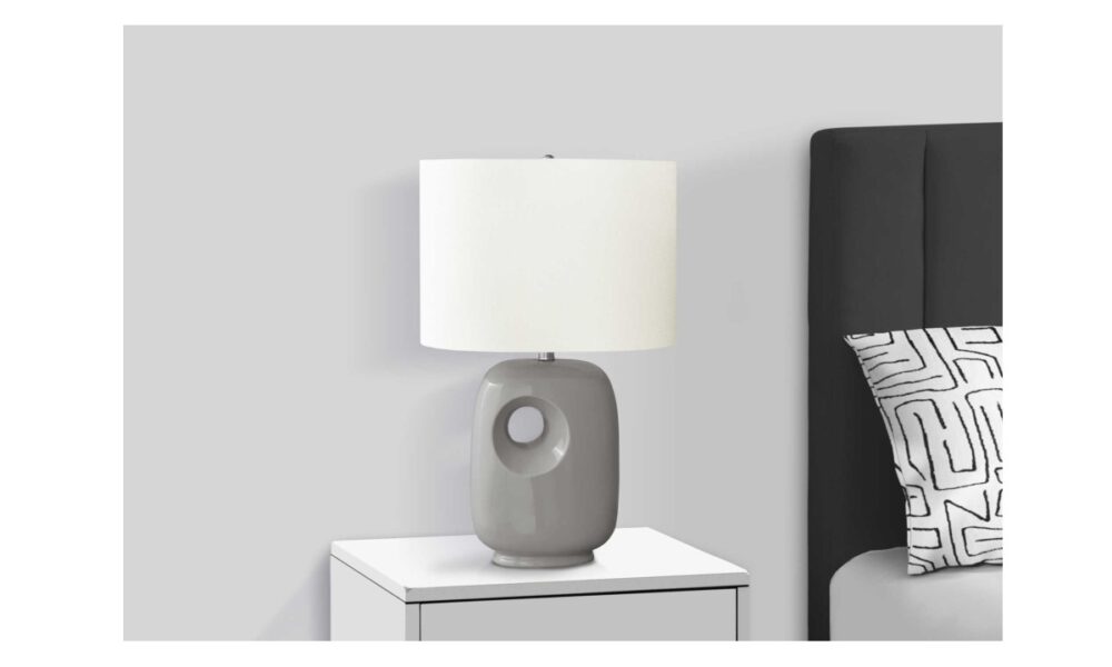 26"H Table Lamp Grey Ceramic  (I 9675) - Image 2
