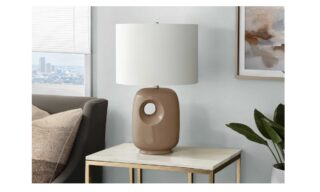 26"H Table Lamp Brown Ceramic  (I 9676)