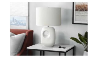 26"H Table Lamp White Ceramic  (I 9679)